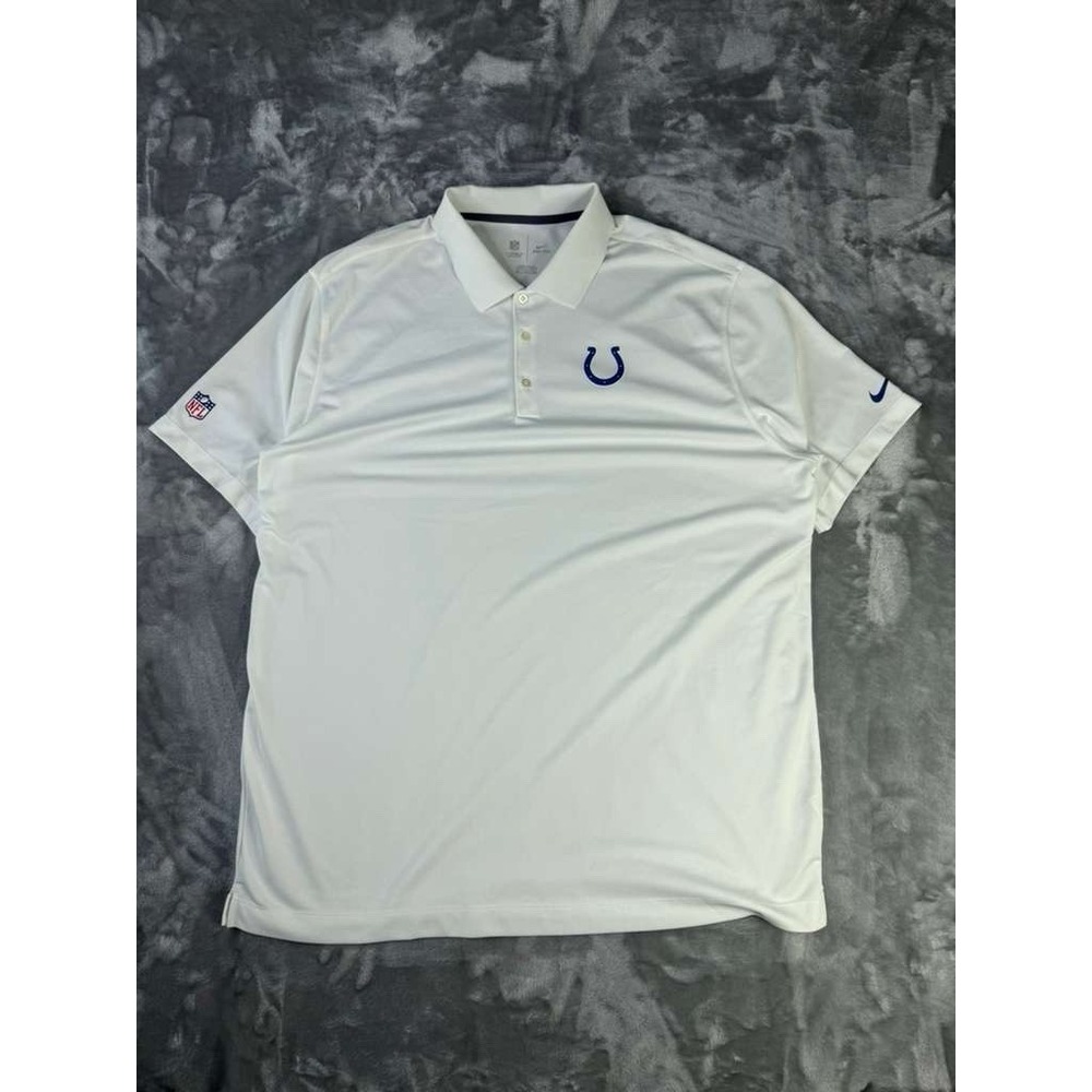 Nike Indianapolis Colts Polo Shirt Mens Size XXL White NFL Short Sleeve